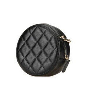 Chanel Skin Caviar Coco Mark Bag Rhinestone Matelasse Circle Shoulder Chain